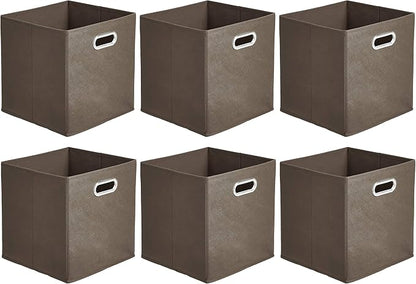 Amazon Basics Collapsible Cube Storage Organizer Bins, 10.5 x 10.5 x 11 inches by AmazonBasics