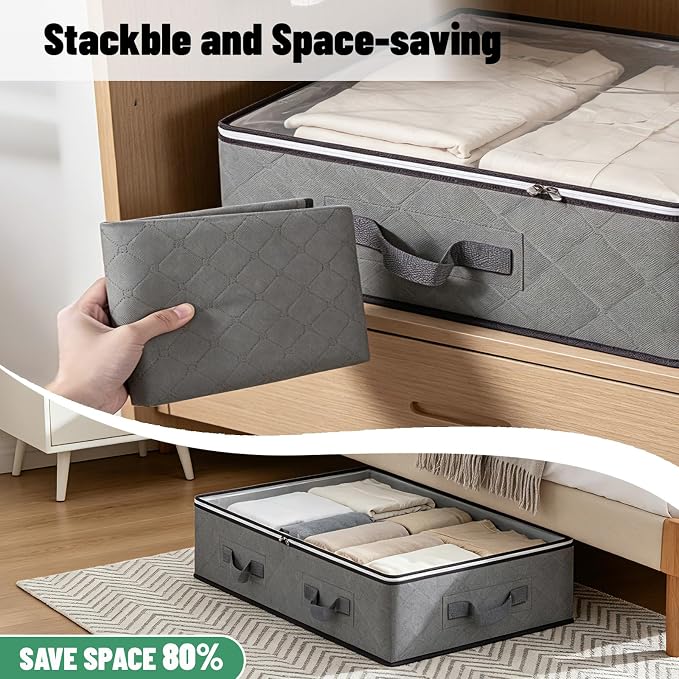 Pterying 8 Pack Under Bed Storage Containers - Image 3