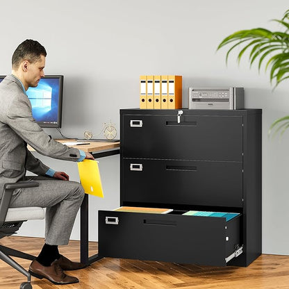 SISESOL 3 Drawer Lateral File Cabinet - Image 2