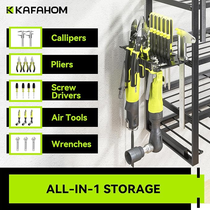 KAFAHOM Large Power Tool Organizer Wall Mount-13 Drill Holder - Image 4
