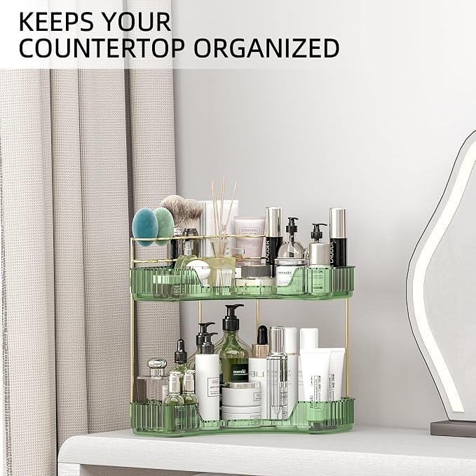 2 Tier Corner Bathroom Organizer Countertop, Vanity Makeup Organizer - Image 7