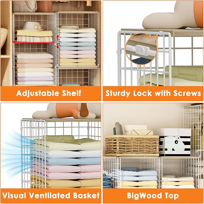 Hencawima 3-Pack Taller Stackable Closet Organizers and Storage - Image 8