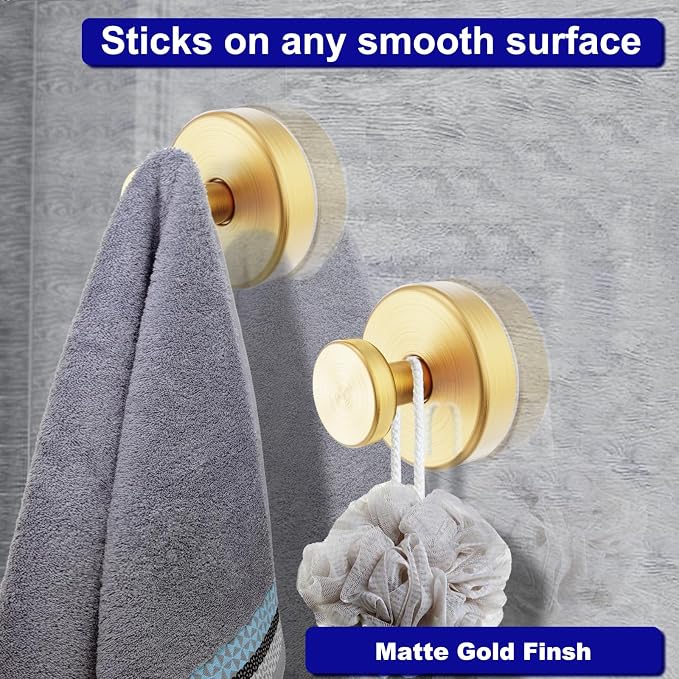 Bntuk Suction Cup Hooks for Shower, Removable Towel Hooks for Bathroom Window - Image 6