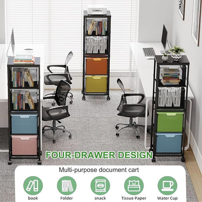 Sbanmao 4 Drawers File Cabinet, Vertical Filing Cabinets, Rolling File Cart - Image 7