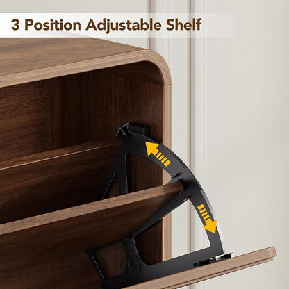 Decofy Shoe Cabinet with 2 Flip Drawers, Expanded Panel - Image 5
