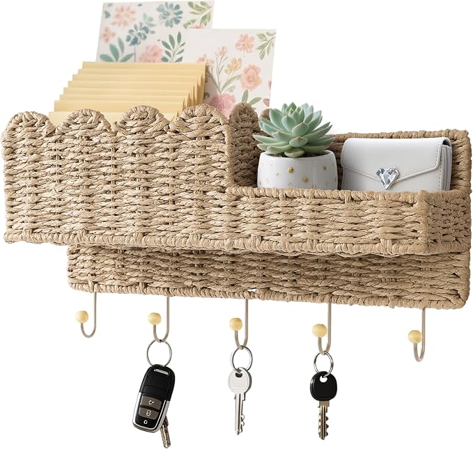 AELS Scalloped Woven Wall Mount Key Holder by AELS