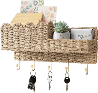 AELS Scalloped Woven Wall Mount Key Holder by AELS