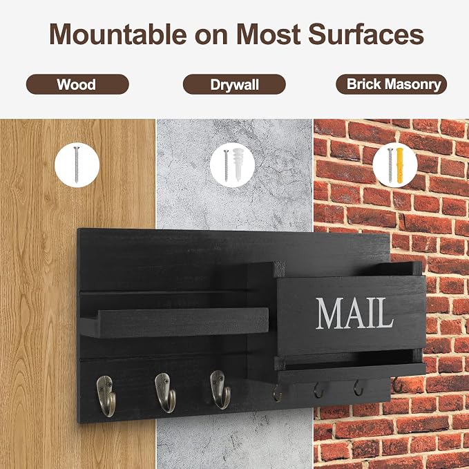 Lwenki Mail Organizer for Wall Mount – Key Holder - Image 8