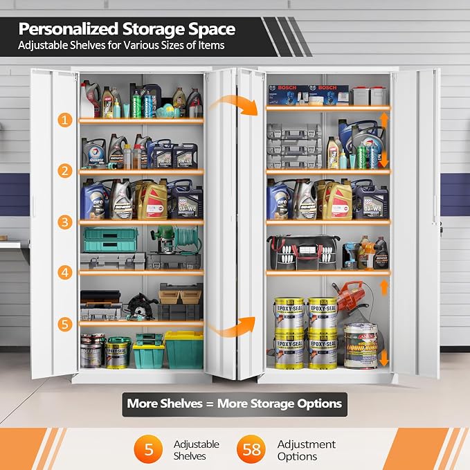 VINGLI Metal Garage Storage Cabinet - Image 4
