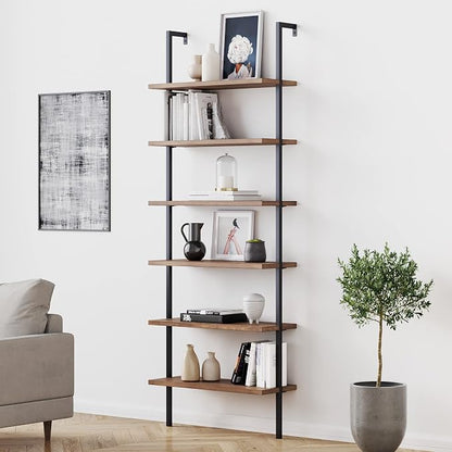 Nathan James Theo 6-Shelf Tall Bookcase, Wall Mount Bookshelf by Unknown