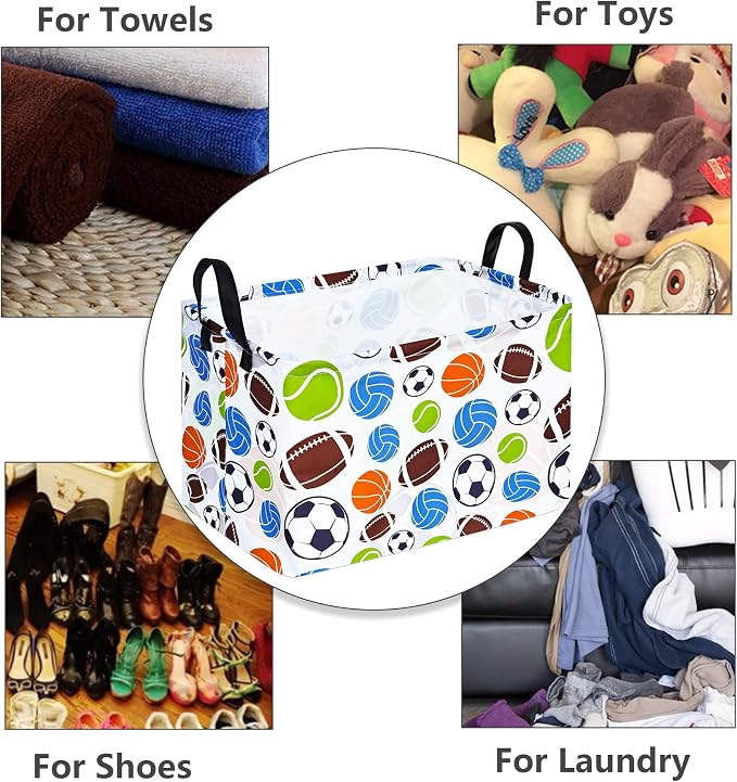 Football Storage Basket Empty, Waterproof Football Storage Bins Organizer - Image 8