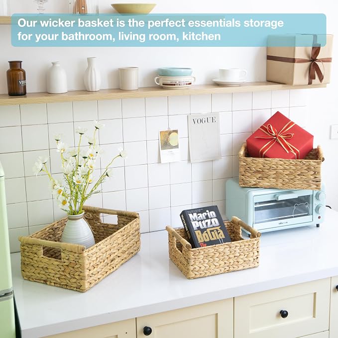 VATIMA Hyacinth Wicker Basket Set 3 size - Image 4