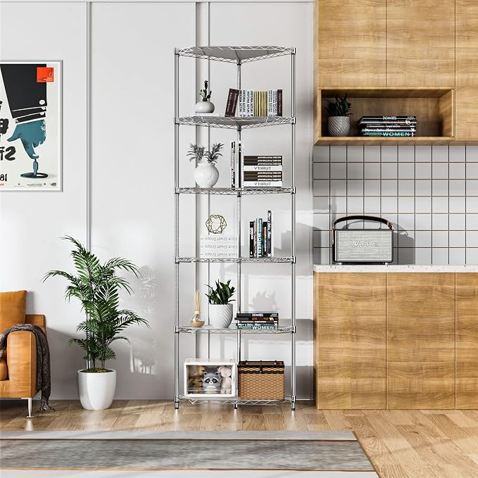 6-Tier NSF Metal Corner Shelf Wire Shelving Unit - Image 8