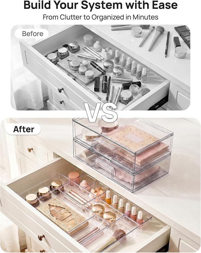 Vtopmart 12-Pack Clear Makeup Organizer Set - Image 6