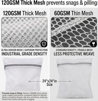 24x24 Medium Mesh Laundry Bags for Delicates, Blouses & Bed Linens – Durable - Image 4