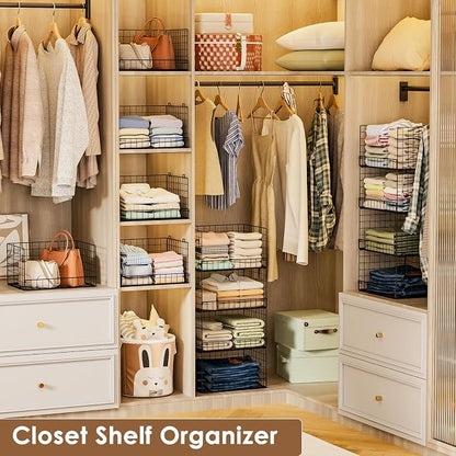 Yociyoga 3-Tier Stackable Closet Organizers and Storage Shelves, Foldable - Image 3