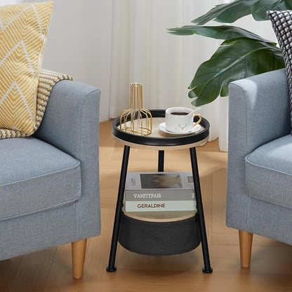 Small Round End Table, 2 Tier Side Table - Image 5