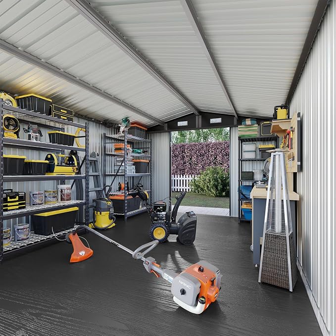 Aoxun 10x12 Shed with Floor Galvanized Steel Outdoor Storage Shed Metal Garden - Image 7