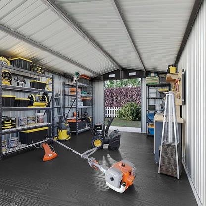 Aoxun 10x12 Shed with Floor Galvanized Steel Outdoor Storage Shed Metal Garden - Image 7