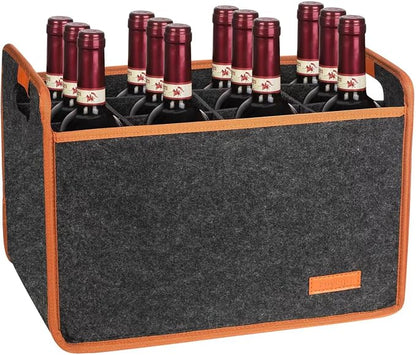 12 Bottle Wine Tote Bag, Insulated Thermal Padded Wine Carrier Tote, Reusable by Foyego