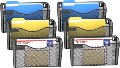 samstar 6 Pack Mesh Wall Mounted File Holder Metal Wall File Pocket Mail - Image 2