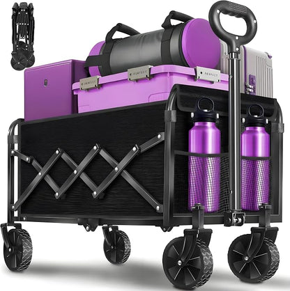 Wagons Carts Foldable, 280 LBS Large Capacity Foldable Wagon Cart Collapsible by YOLLBERLifeStudio