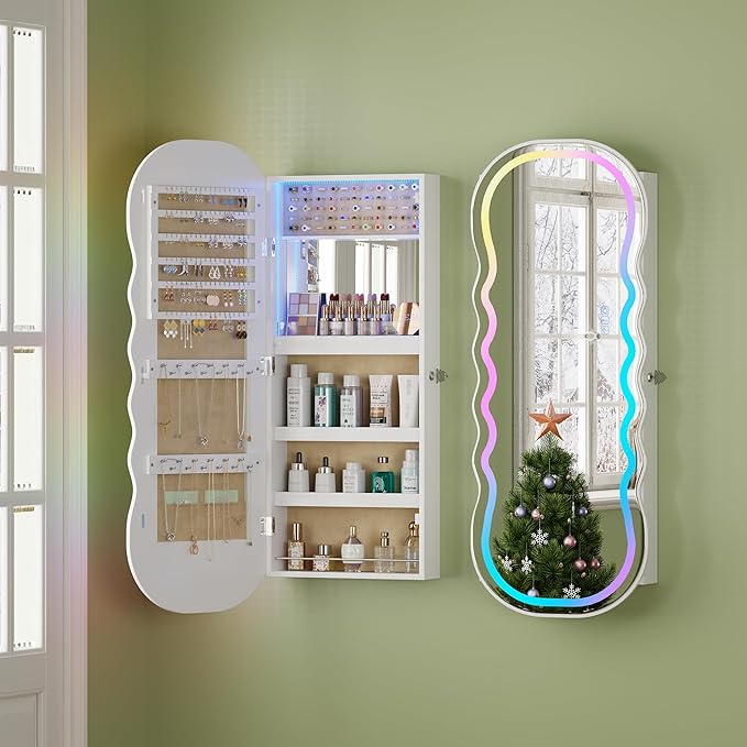 HNEBC LED Mirror Jewelry Cabinet - Image 10