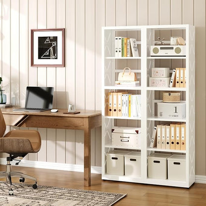 Narrow Bookshelf, 5 Tier Bookcase, Home Office Bookcase Shelf Storage Organizer - Image 4
