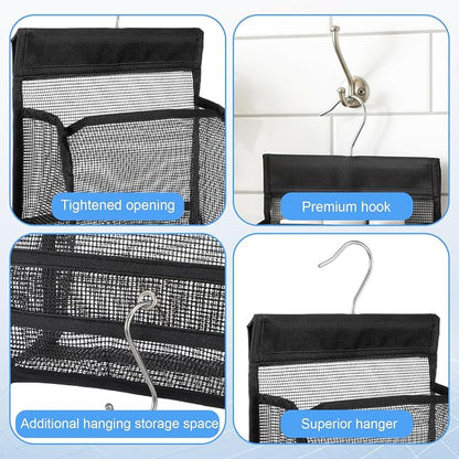 Mesh Shower Caddy Hanging, Transparent Rotating Hanging Mesh Bath Baskets - Image 3