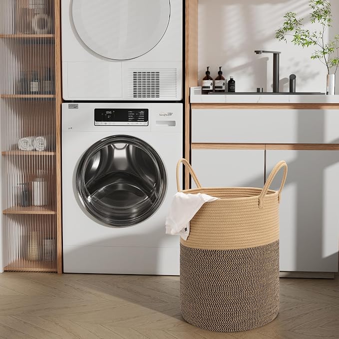 58L Cotton Rope Laundry Basket, Woven Basket - Image 5