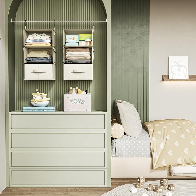 Vailando 3-Shelf Hanging Closet Organizer, Baby Clothes Storage and Organization - Image 2