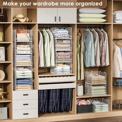 6-Tier Stackable Closet Organizers and Storage Baskets, Closet Shelf Organizer - Image 9