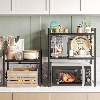2 Tier Expandable Microwave Stand countertop, Microwave Oven Rack | microwave - Image 6
