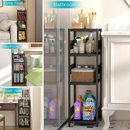 DAOUTIME Expandable Slim Storage Shelf, 4 Tier Metal Shelving Unit - Image 7