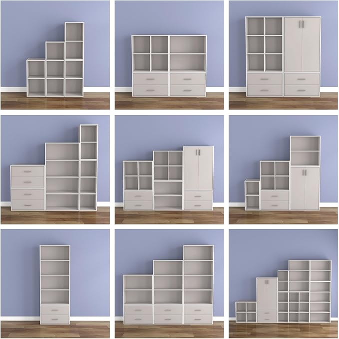 Homes: Inside + Out Apexa 2-Cube Storage Organizer Shelves, Stackable Wood - Image 7