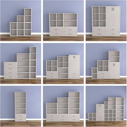 Homes: Inside + Out Apexa 2-Cube Storage Organizer Shelves, Stackable Wood - Image 7