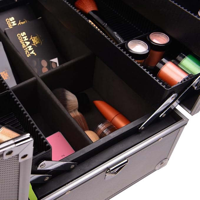 SHANY Essential Pro Makeup Train Case Cosmetic Box Portable Makeup Case - Image 8