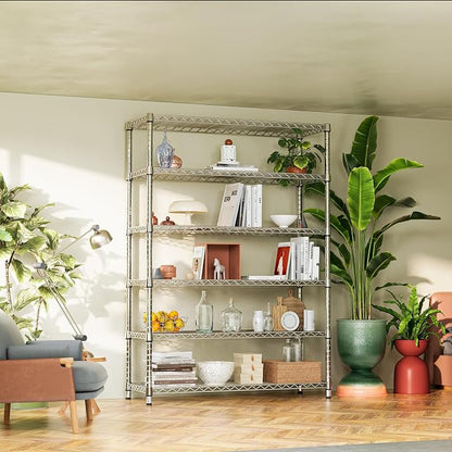 IZEUK 6-Tier Heavy Duty Metal Wire Shelving Unit, Adjustable Storage Rack - Image 7