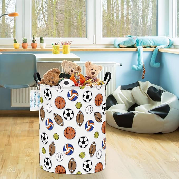 LANGYASHAN Laundry Basket Canvas Fabric Collapsible Organizer Basket - Image 5