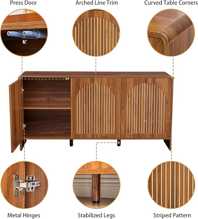 59" Sideboard Buffet Cabinet - Image 4