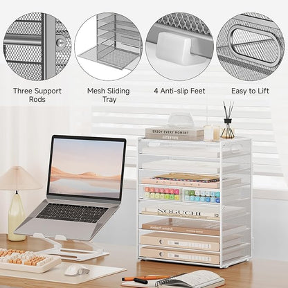 SUBEKYU 9 Tier Paper Letter Tray Desk Organizer - Image 6
