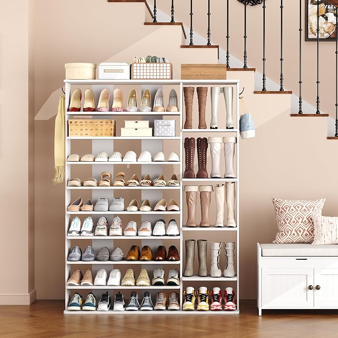 HOMEFORT 10 Tiers Shoe Rack, 50 Pairs Large Shoe Shelf, 61.8" Tall Shoe Tower - Image 2