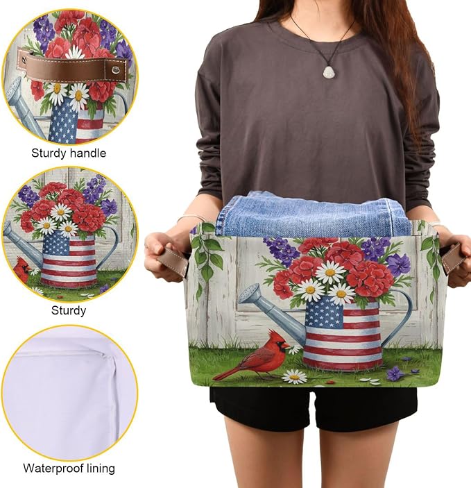 Watering Can with Us Flag Storage Bin - Image 7