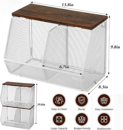 Teenyyou 2 Pcs Stackable Mesh Fruit Basket - Image 2