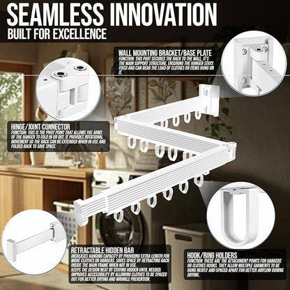 Foldable Wall Mounted Clothes Drying Rack - Image 2