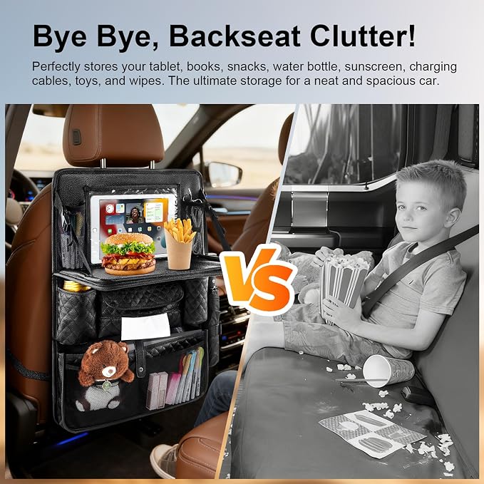 Car Seat Organizer with Foldable Table Tray - Image 3