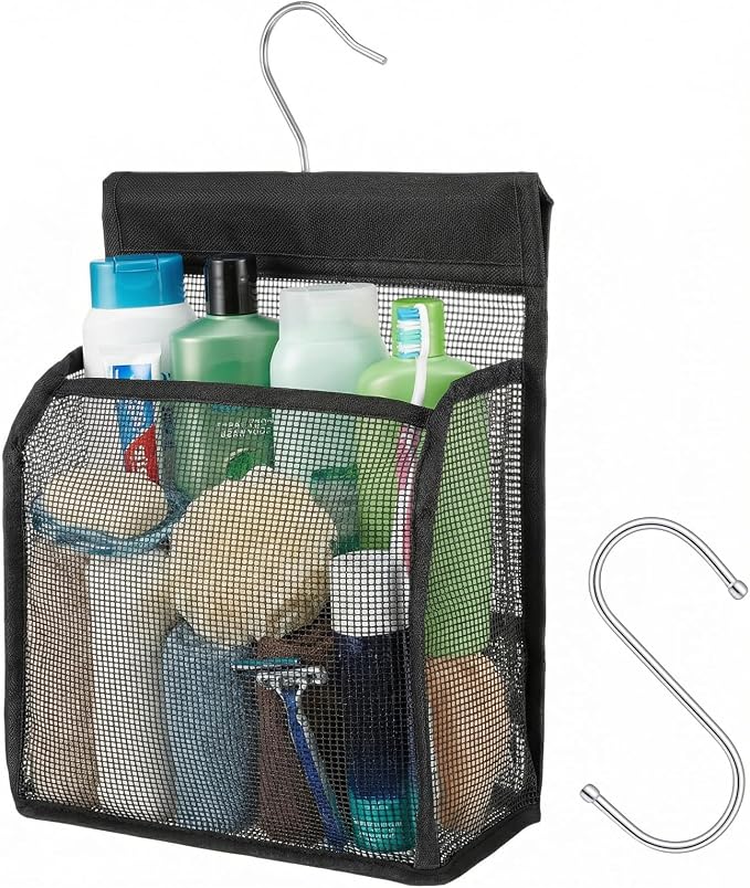 Mesh Shower Caddy Hanging, Transparent Rotating Hanging Mesh Bath Baskets by Unknown