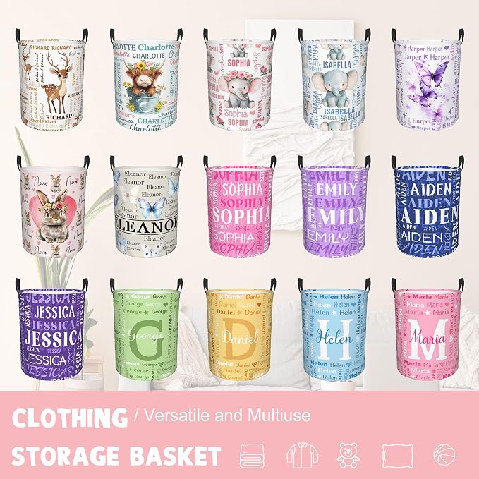 Custom Name Laundry Hamper, Personalized Laundry Baskets - Image 5
