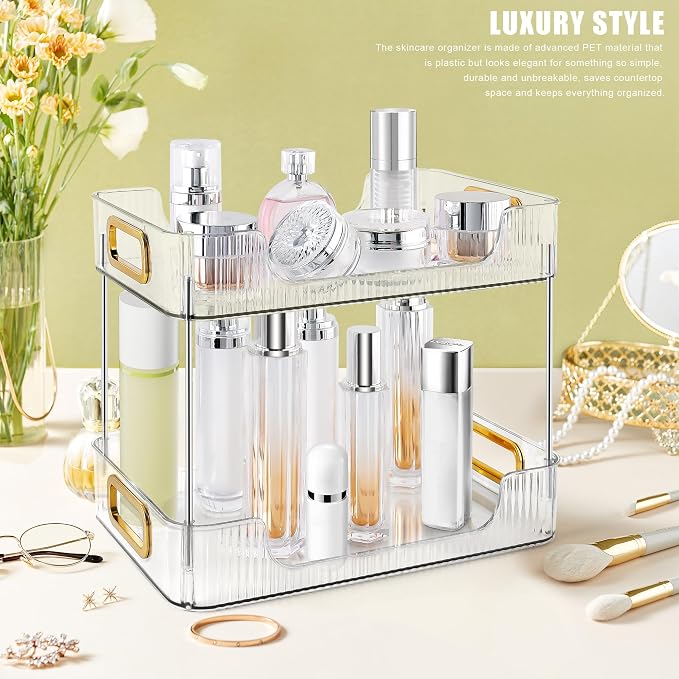 2-Tier Bathroom Counter Organizer Countertop Storage, Dresser Organizer Vanity - Image 5