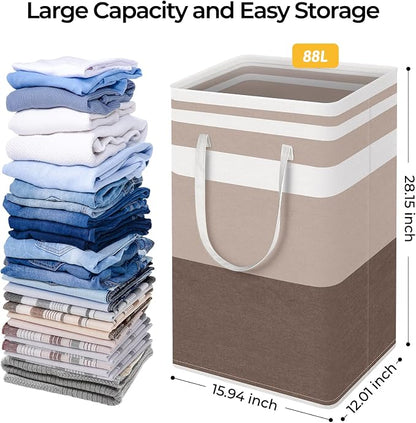 HomeHacks 2-Pack Large Laundry Basket, Waterproof, Freestanding Laundry Hamper - Image 4